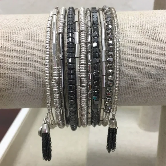 :: Stella & Dot SILVER Celine Wrap Bracelet Retired - Picture 7 of 8